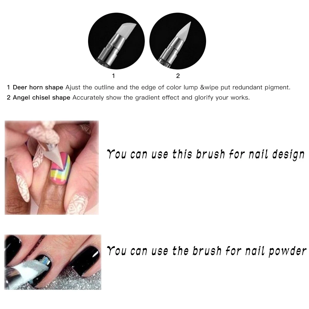 3PCS Silicone Nail Art Brushes For Design DIY Holographic Painting Acrylic Drawing Pen Tool Accessoires Manicure | Красота и здоровье