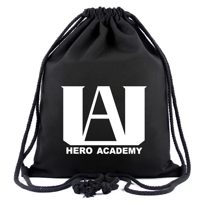 

Anime Cartoon Drawstring Bag Boku no Hero Academia Academy Pouch Canvas Organizer Backpack Bags Boy Girl Gifts Travel Backpacks