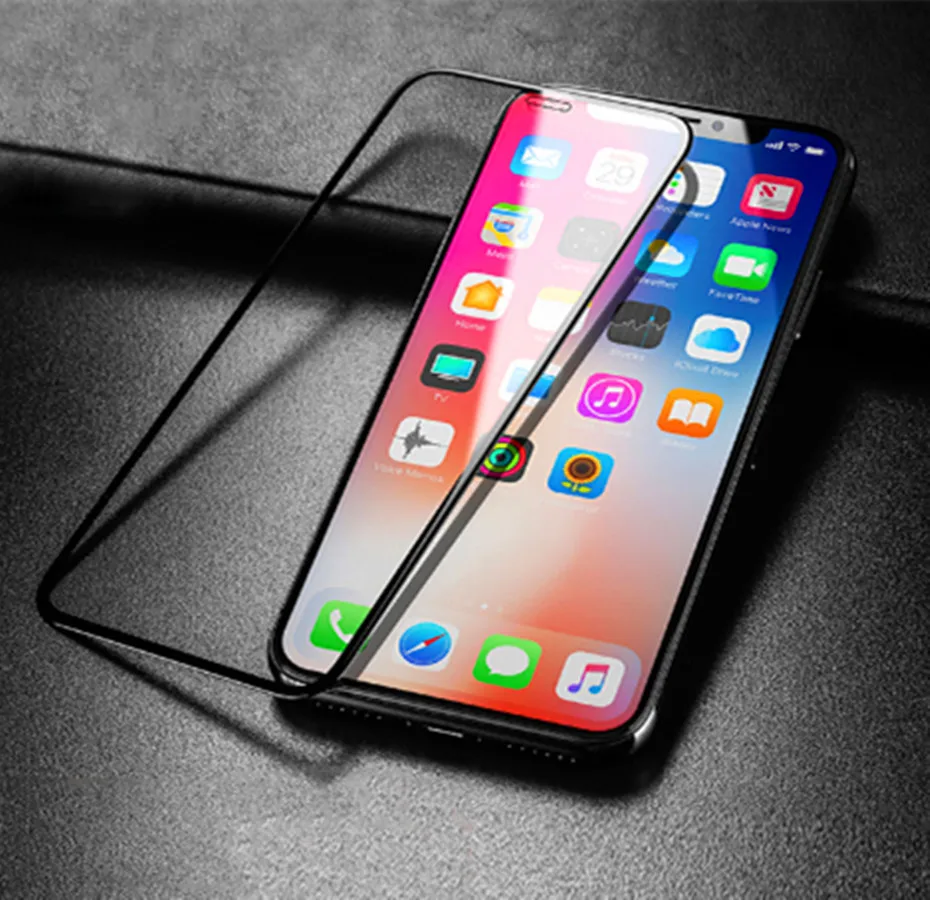 2 шт закаленное стекло для iphone 8 7 6 6s plus защита экрана 3D алюминиевый сплав iPhone x 5 5S se