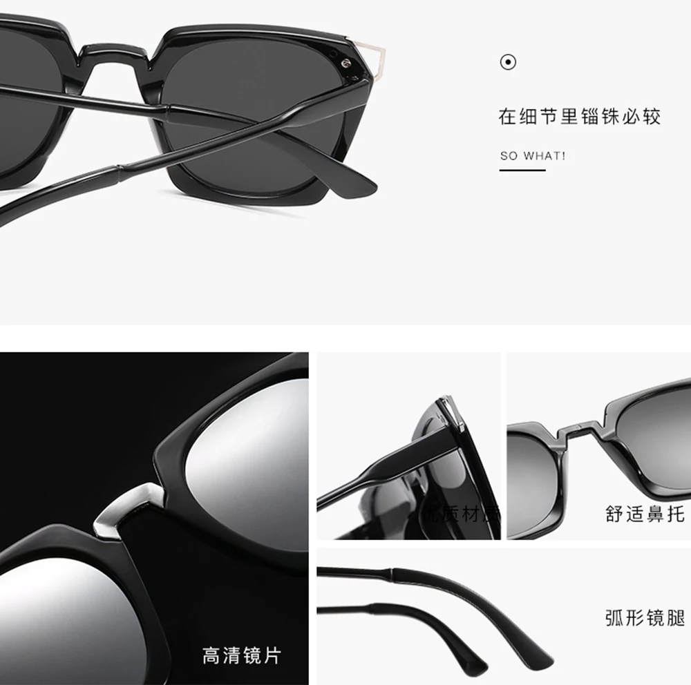 

Trend Oversized CatEar Decoration Sun Glasses Polarized Mirror Sunglasses Custom Made Myopia Minus Prescription Lens -1 to -6