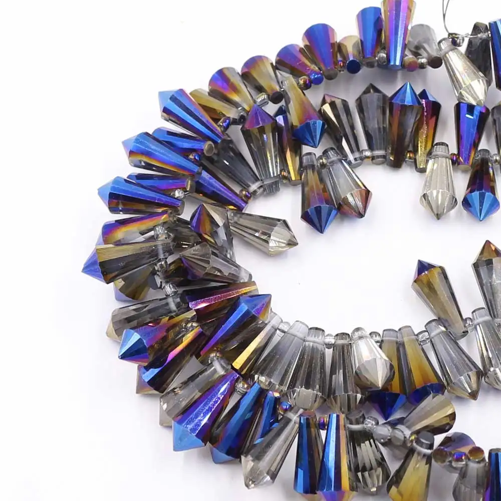 ZHUBI Glass Long Drop Beads 8x20mm Fashion for Jewelry DIY Crystal Sharp Making Materials to Make Necklaces | Украшения и