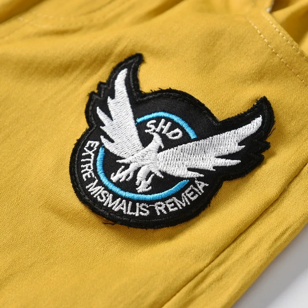 Детские штаны летние шорты для мальчиков желтые синие повседневные брюки с