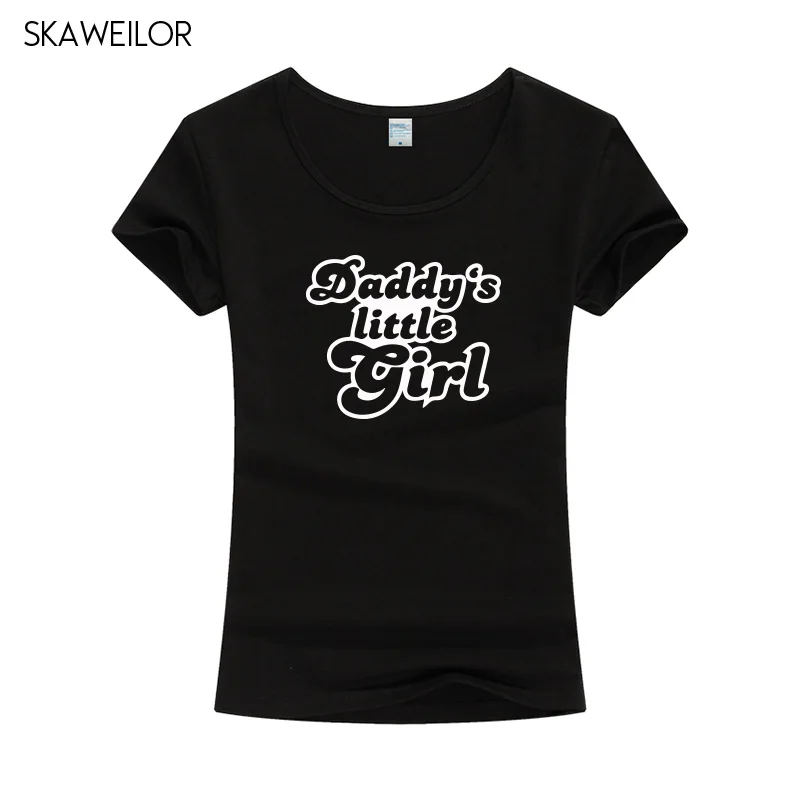 Daddy's Little Girl Print Women T-shirt Cotton Casual Funny Short Sleeve O-neck T Shirt For Lady Top Tee Hipster | Женская одежда