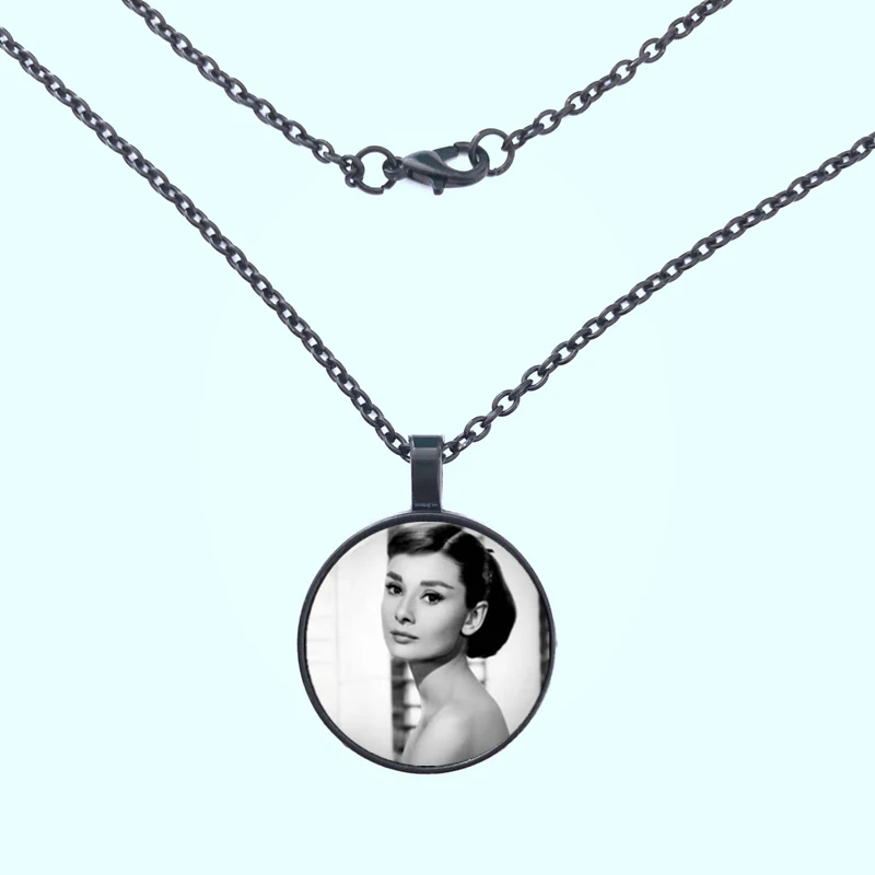 Одри Хепберн ФОТО стеклянный купол Подвеска ожерелье ювелирные изделия|Ожерелья