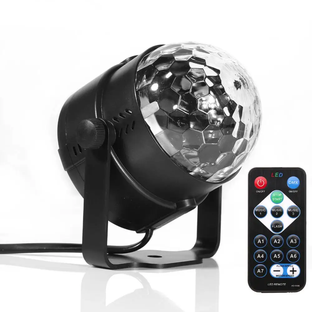Hobbylan 3 Вт LED RGB Вращающийся магический шар свет сценический проекторная лампа для