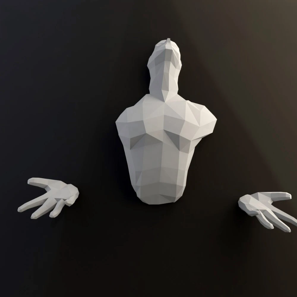 3D бумажная модель вырыв из стены бумажное ремесло домашний декор настенные