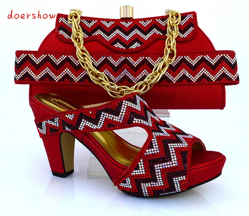 Doershow Бесплатная Доставка! Модные туфли и сумки подходящие к итальянскому дизайну