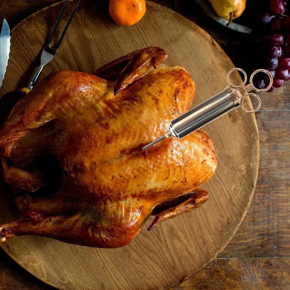 2 унции маринад инжектор Нержавеющая сталь 304 FDA Уровне для Турции стейк мясо