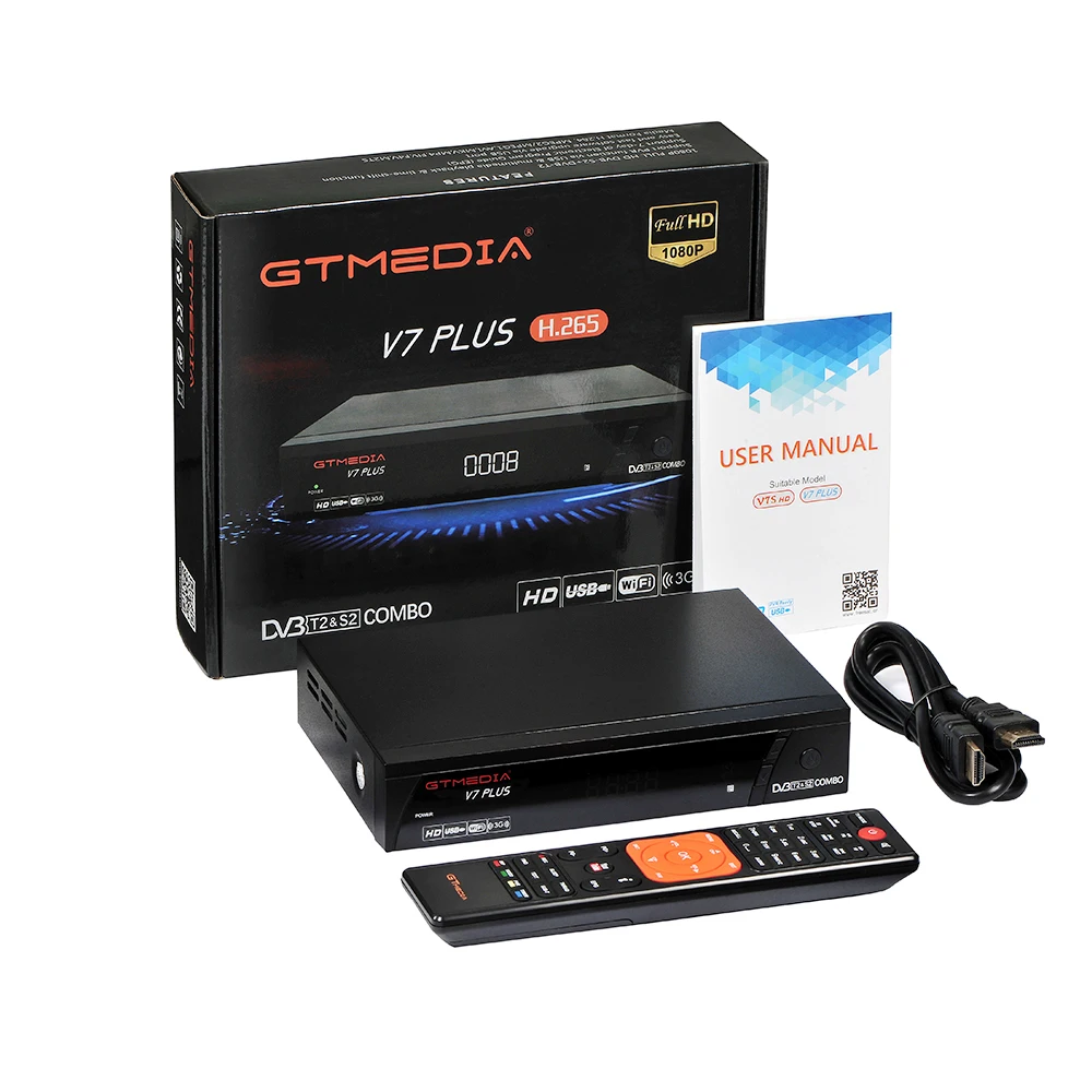 GTmedia V7 Plus комбо DVB T2 S2 спутниковый ресивер Suport H.265 PowerVu Biss Key Ccam Newam Youtube USB Wifi