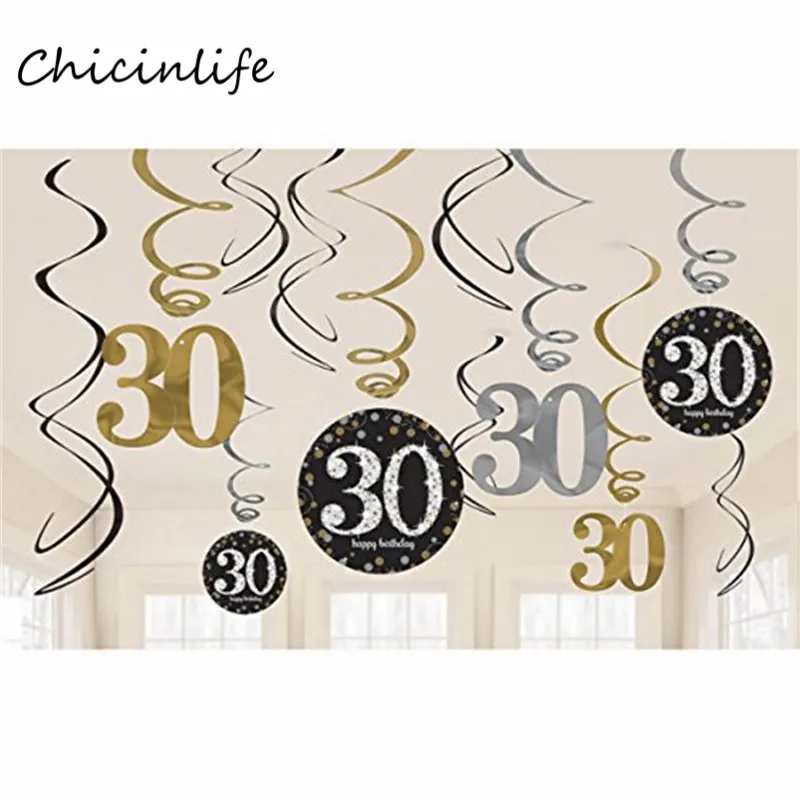 

Chicinlife 1 комплект 30 40 50 60 подвесной вихревой декор для вечеринки в честь Дня Рождения взрослых