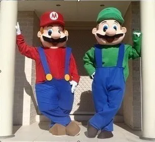 

Adult Size Super Mario Mascot Costume Fancy Dress Lovely Brothers Suit HOT!