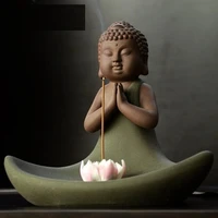 ceramic aromatherapy incense line creative purple lotus buddhist incense and