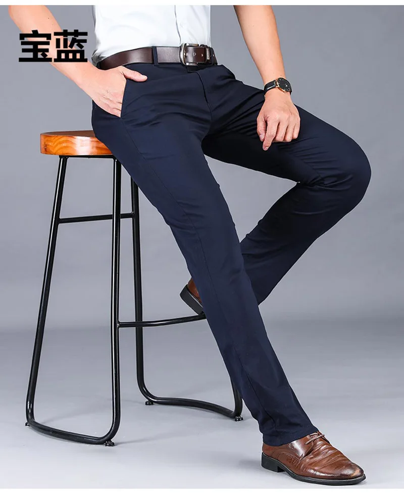 Pantalon Homme, мужские брюки, мужские классические деловые брюки, мешковатые, белые, черные, повседневные мужские рабочие брюки, большие размеры, высокое качество, тонкие