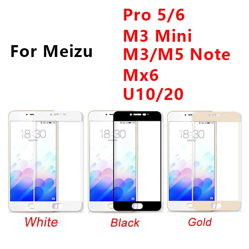 Закаленное стекло для Meizu M3 mini U10 U20 на Maisie M5 note M 3 5 MX6 Pro 6 U 10 20 защитная пленка|full