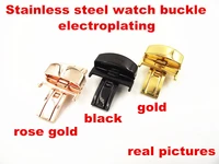 wholesale 20pcslot 16mm 18mm 20mm 22mm electroplating stainless steel watch buckle for watch strap gold black rose gold color