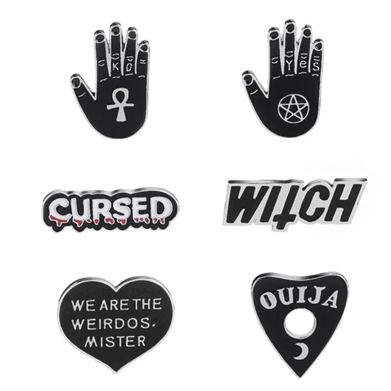 6 шт./компл. Броши с булавками в стиле панк ведьма проколы оиджа мы страданы мистер