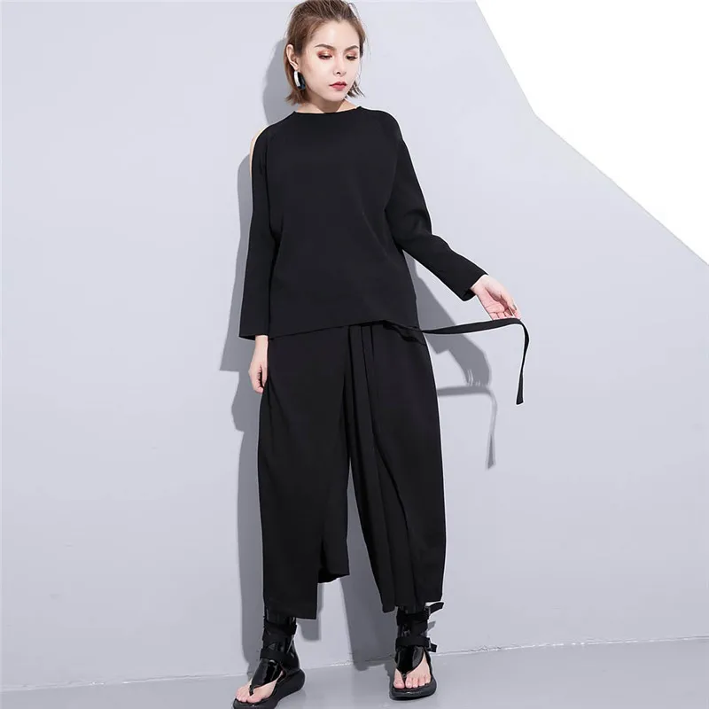 Женские широкие брюки в стиле пэчворк Johnature однотонные свободные штаны High Street с
