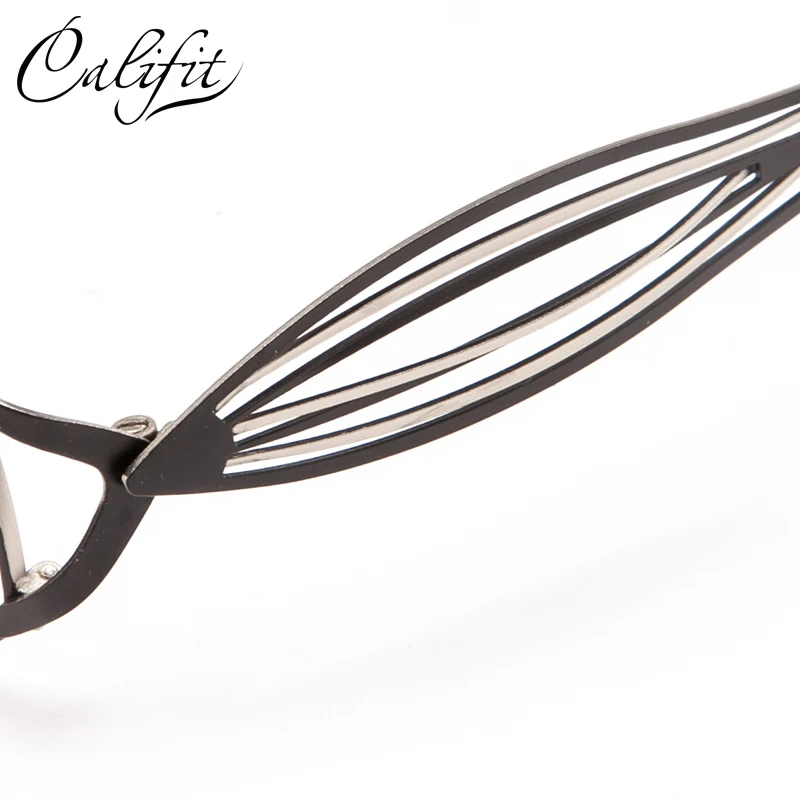 CALIFIT Hollow Stripe Metal Optical Glasses Women Fashion Prescription Photochromic Lens Spectacles Myopia Graduated New |