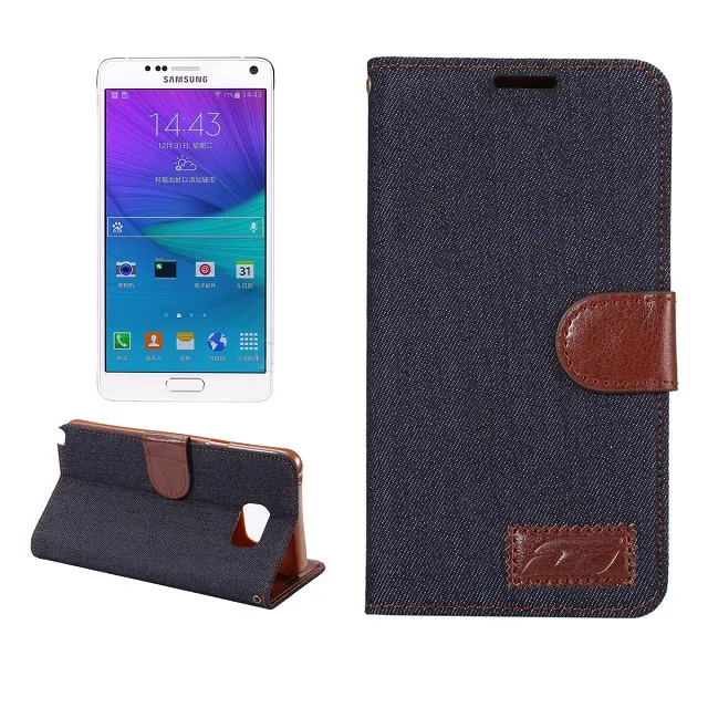 300 шт./лот Новый Бумажник Флип Denim Кожаный Чехол Для Samsung Galaxy Note 5 Note5 N9200 Телефон