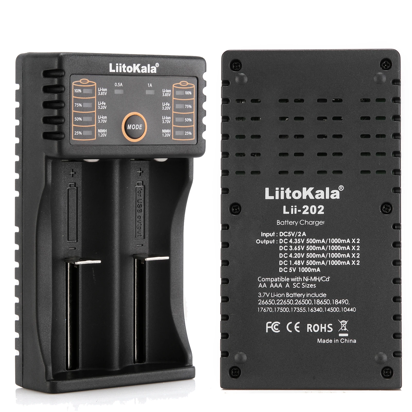 LiitoKala Lii-202 Ni-MH литий-ионная батарея 18650 умное зарядное устройство для 1 2 V 3 7 85 AA/AAA