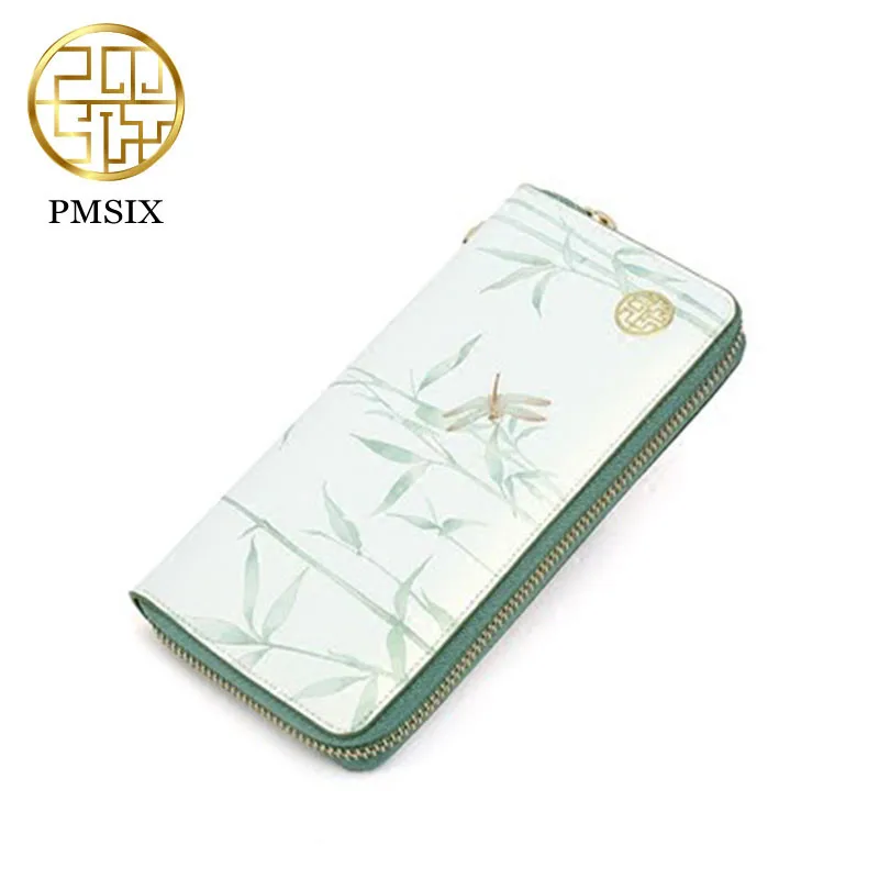 PMSIX, модные женские кошельки, цветок, маленький свежий Женский Длинный кошелек, известный дизайнер, кошелек для денег, женские кошельки, carteras mujer