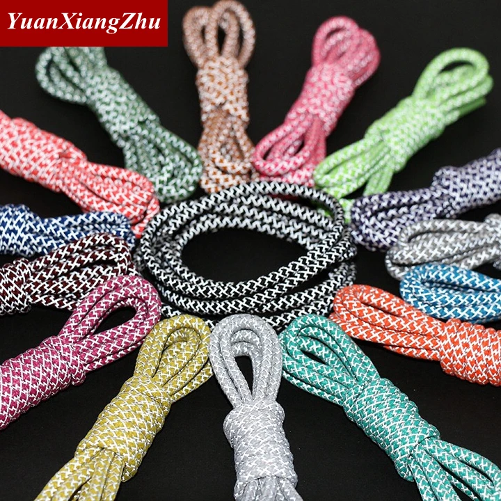 1 Pair Fluorescent Sneaker Shoestrings Sports lace Polyester Paisley Reflective Shoelaces Ronds Visible Safety Cordon Shoe Lace