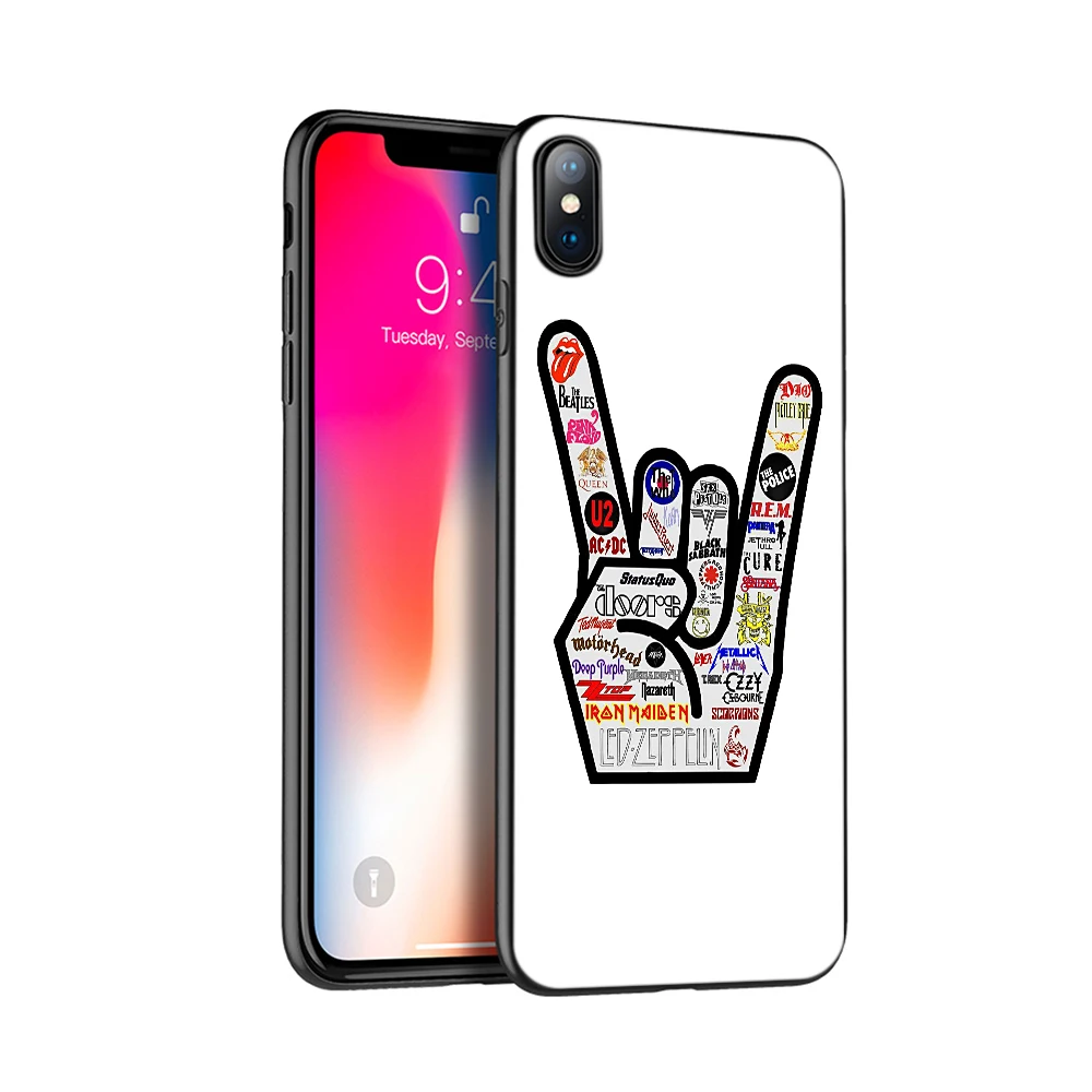 Черный чехол из ТПУ для iphone 5 с силиконовым покрытием 6 6s 7 8 plus x 10 XR XS 11 pro Max панк