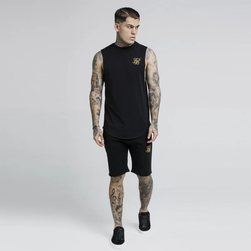 

Mens cotton shorts Sik Silk Kanye West Bodybuilding Fashion Casual Gyms Joggers Workout Brand Short Pants Sweatpants