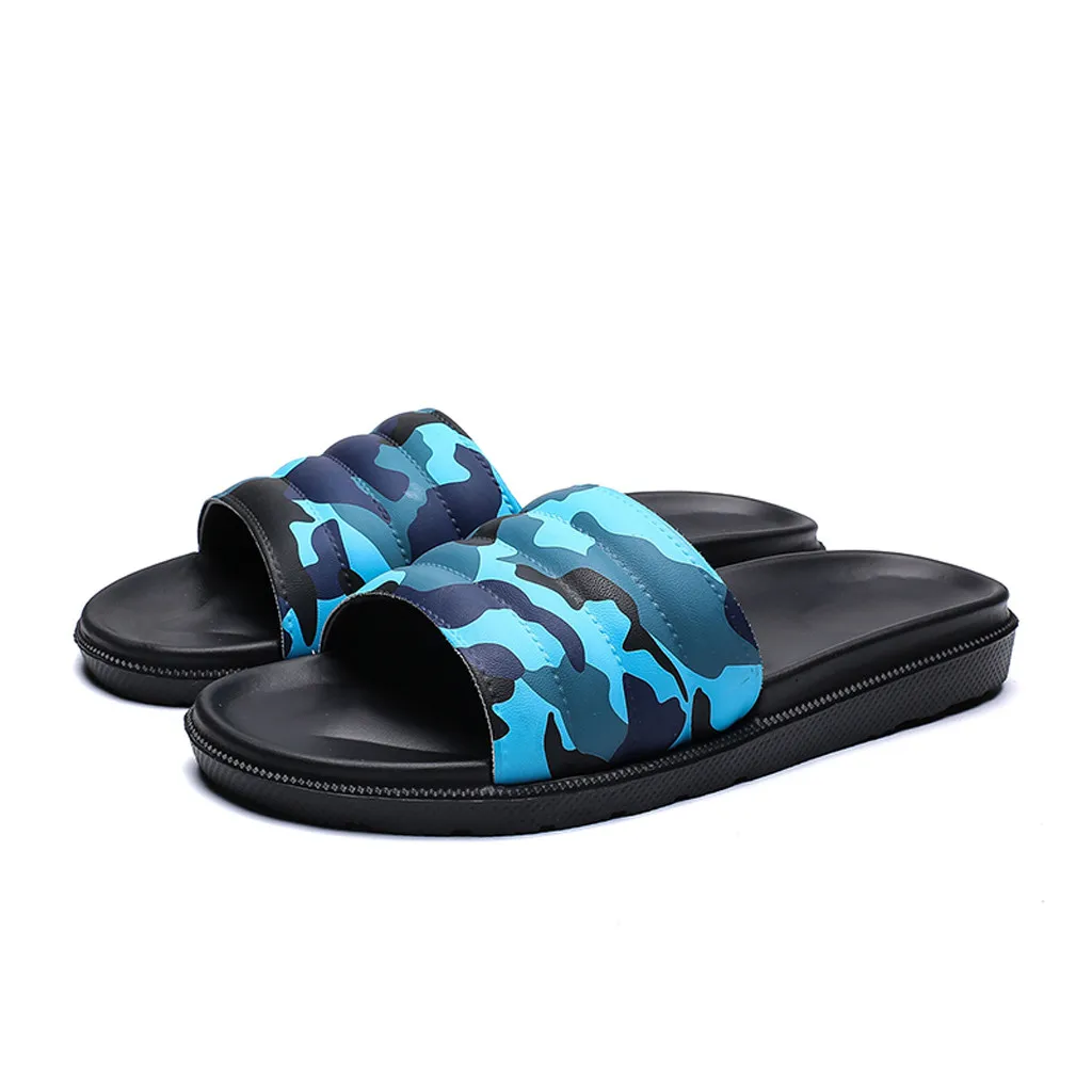 Men Summer Outdoor Comfortable Slippers Fashion Camouflage Non-Slip Beach Shoes chausson homme для пляжа тапочки#XB20