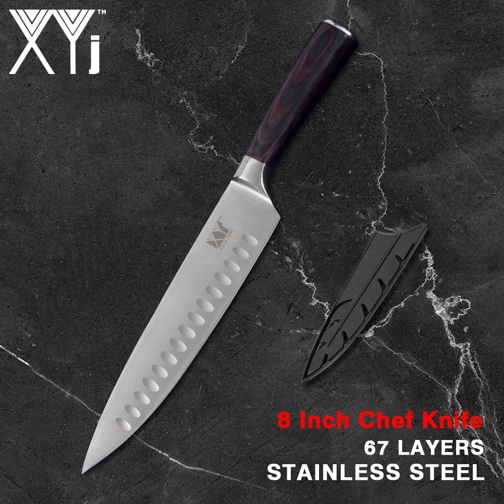XYj кухонный мясницкий нож 8 дюймов 7Cr17 ножи шеф-повара из нержавеющей стали японский кухонный нож s нож для овощерезки кухонные инструменты