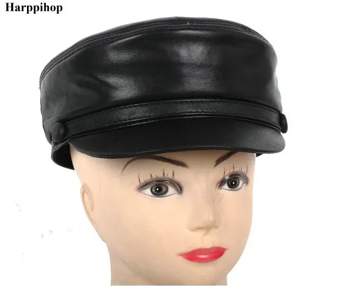 2017 Натуральная Кожаная шапка с мехом из овчины Модная студенческая натуральной