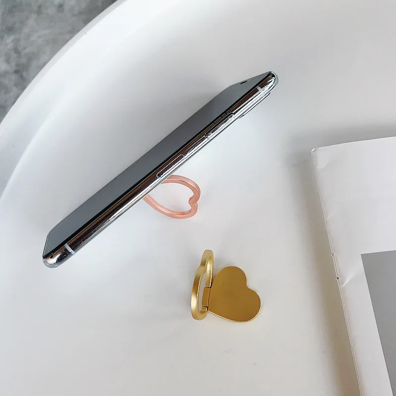 UVR металлическая Роскошная подставка для смартфона в форме сердца с кольцом на