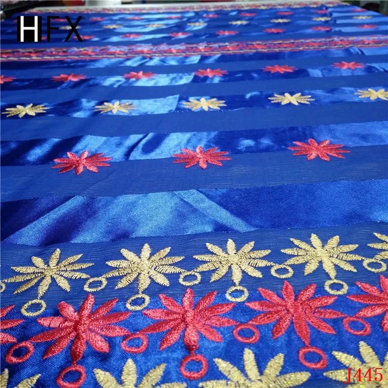 HFX Высокое качество Цветочная вышивка африканская Свадебная кружевная ткань 7