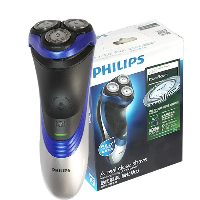 Синий Бритва Philips серии 3000 перезаряжаемая электробритва PT726 черная с корпусом IPX7 Водонепроницаемая Удобная режущая система - Цвет: Синий