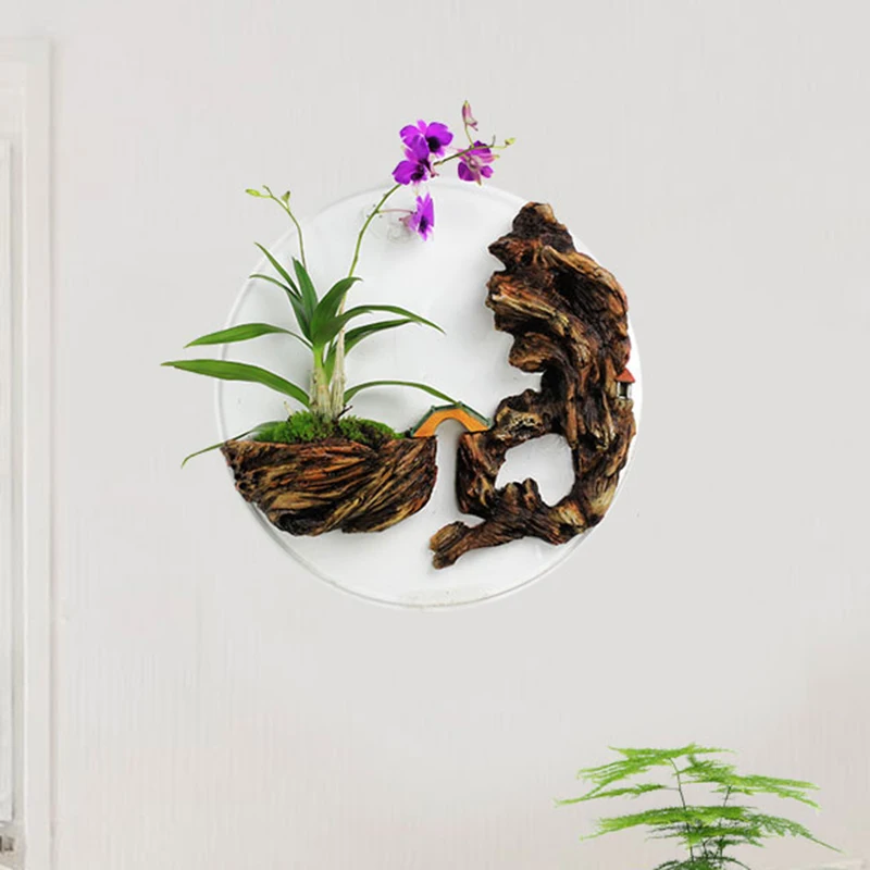 

3D Mural Wall Vase Hydroponic Planters Flower Pots Creative Home Decor Acrylic Wall-mounted Fish Tank Rockery Micro Landscape
