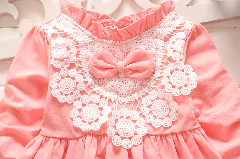 Цельнокроеное платье с длинными рукавами для новорожденных девочек 1 шт. | Мать и