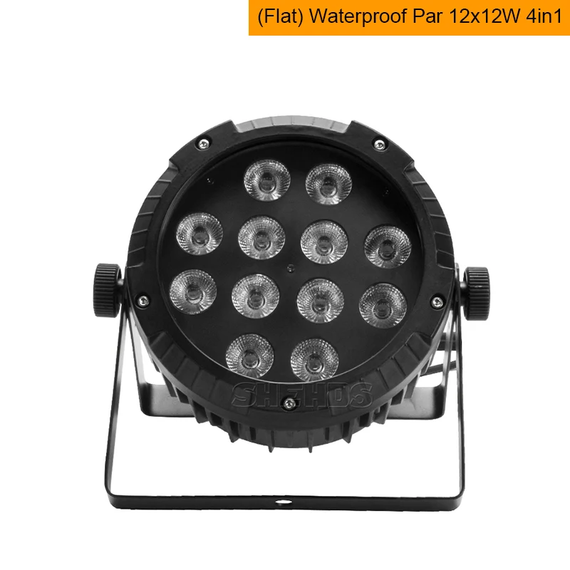 Flat Par 12x12W 4in1 1 шт. Водонепроницаемый светодиодный светильник 18x18 Вт RGBWA UV 6в1 IP65 7x12 Вт 7x18 Вт 9x18 Вт 12x12 Вт 18x12 Вт 54X3 Вт DMX контроль сцена DJ диско открытый - Цвет: Flat Par 12x12W 4in1
