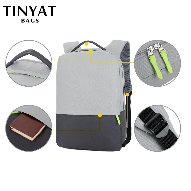 Школьный рюкзак TINYAT для подростков мужской ноутбука 15 дюймов Женский Мужской