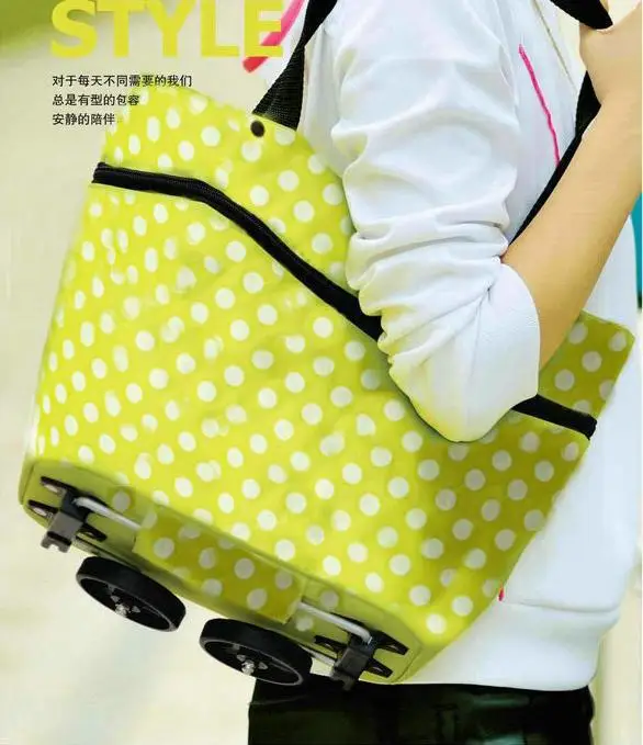 Free shipping portable shopping cart foldable trolley tote bag with wheel Rolling folding | Багаж и сумки