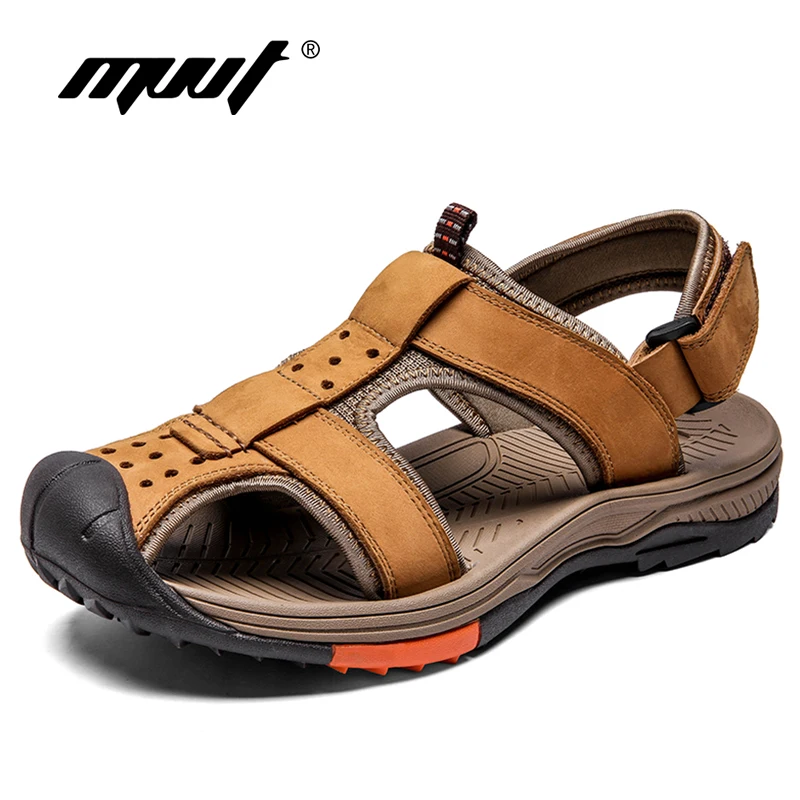 Мужские сандалии ручной работы из натуральной кожи размера плюс классические