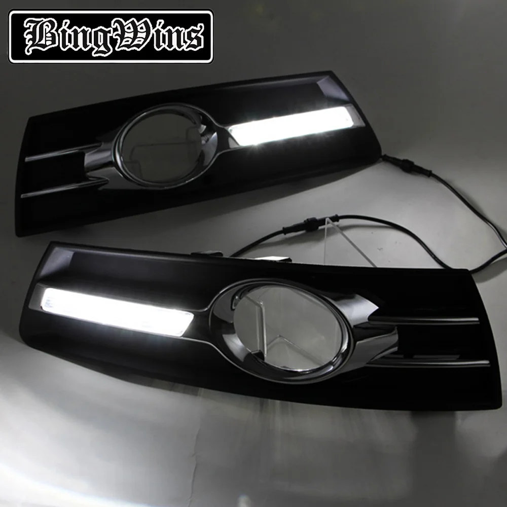

High Quality LED Daytime Running Light for Volkswagen CC 2009 2010 2011 2012 2013 12V DRL with Fog Lamp Cover Freeshipping