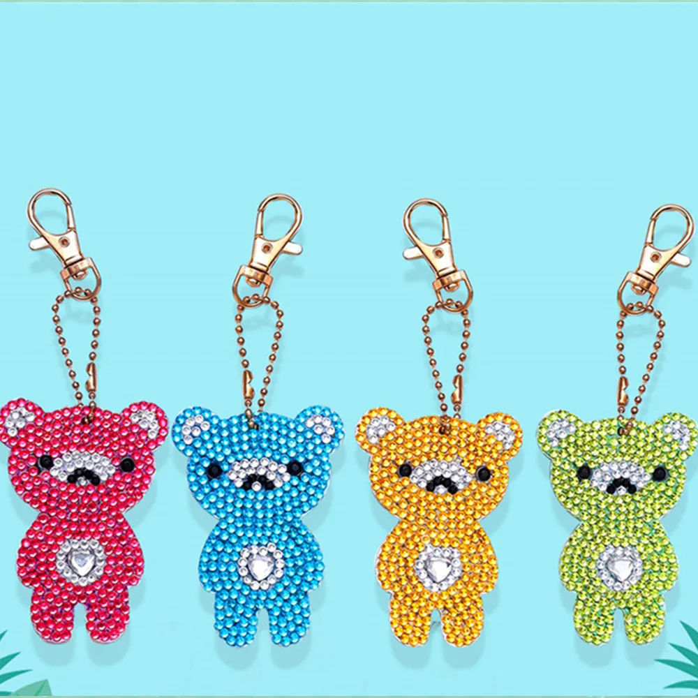 Алмазная 5D Вышивка сделай сам брелок из серии мультяшных животных цепочка для