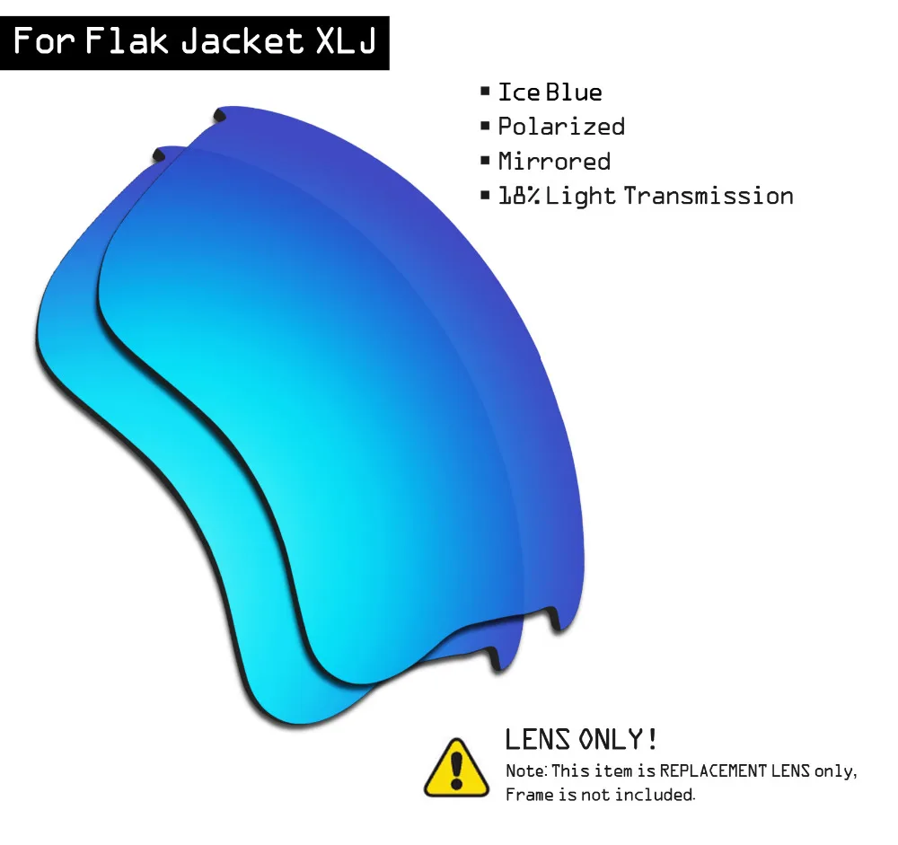 Поляризованные солнцезащитные очки SmartVLT Сменные линзы для Oakley Flak Jacket XLJ - Ice Blue |