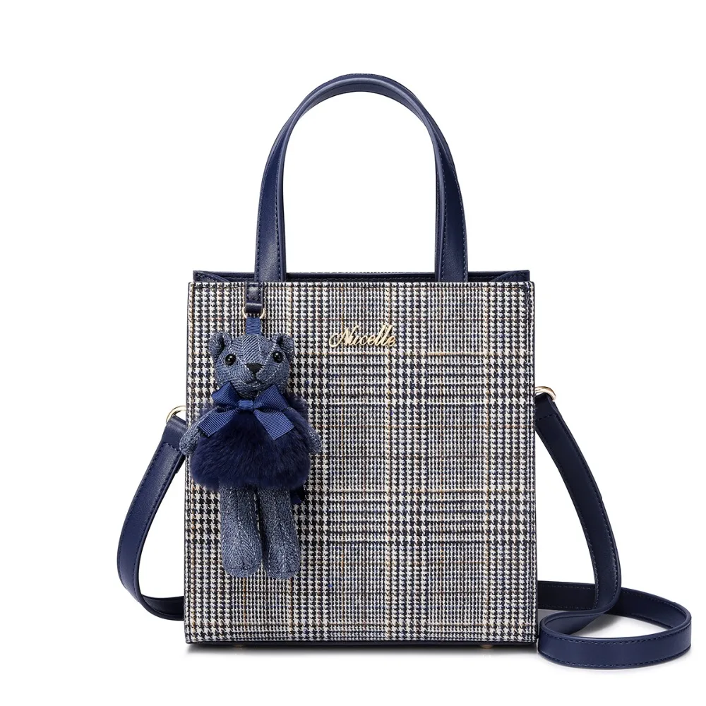 NUCELLE/брендовый женские из искусственной кожи сумки Дамская мода плед Tote кошелек