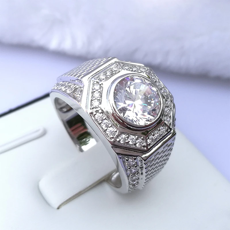 Кольцо COLORFISH из стерлингового серебра 925 пробы с круглыми кристаллами 2