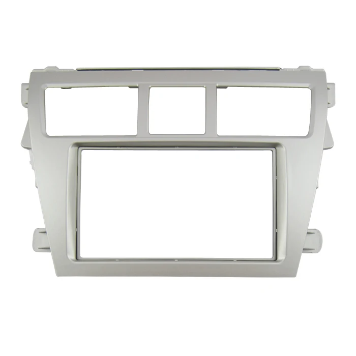 Автомобильная Радио панель для Toyota Vios 2007-2012; Yaris седан 2006-2012; Belta 2005-2008(серебристый) тире комплект ободок лицевой консоли