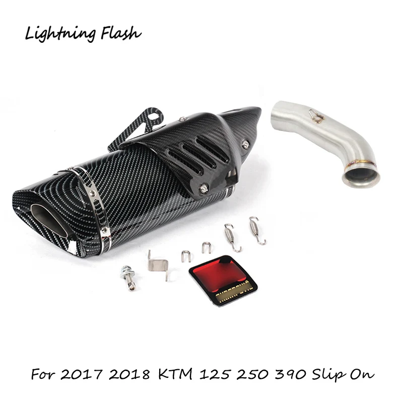 Для KTM 125 250 390 выхлопная труба без шнуровки Duke 125 250 390 RC390 мотоцикл 51 мм средняя труба хвост спасательный модифицированный