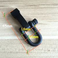 10 pcs outdoor camping toolds survival rope paracord survival bracelets scrub u shaped stainless steel shackle buckle black