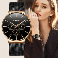 2022 classic women rose gold top brand luxury laides dress business fashion casual waterproof watches quartz calendar wristwatch