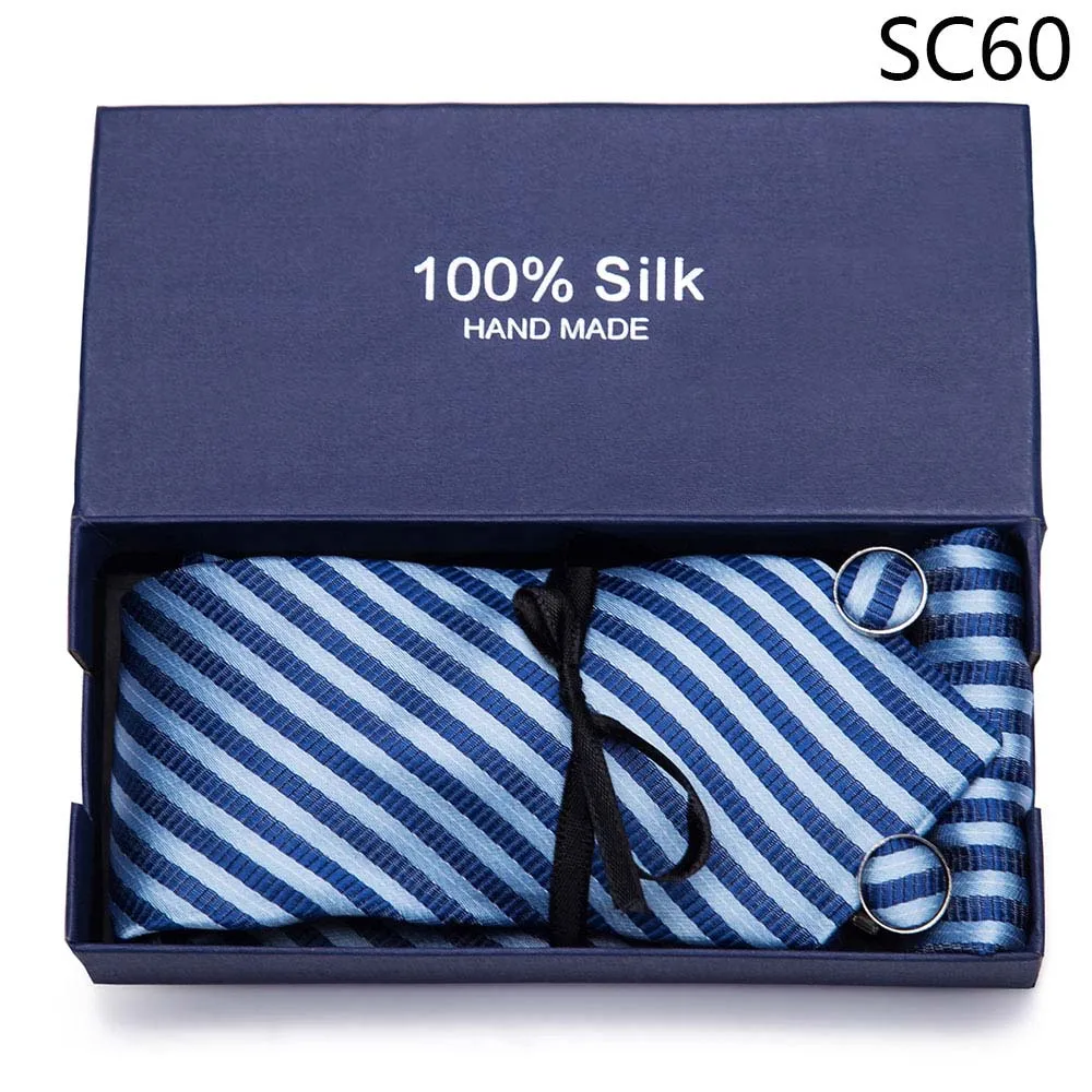 SC60 Плед Пейсли шеи галстук красные, синие Gravatas Hanky набор запонок шелковые галстуки ручной работы для Для мужчин модные цветочный шейный платок Corbata - Цвет: SC60